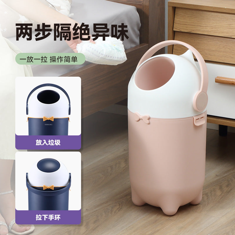 2026 New Art Household Baby Diaper Pail for Living Room, Bedroom, Bathroom, Antibacterial, Deodorizing, Durable, New Model Trash Can
