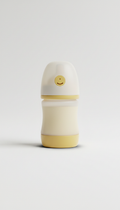 Minimalist baby bottle with mellow yellow accent